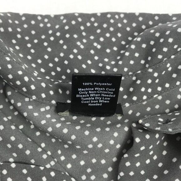 Ann Taylor Womens Button Down Blouse Diamond Print Long Sleeve Workwear Small - Picture 5 of 12